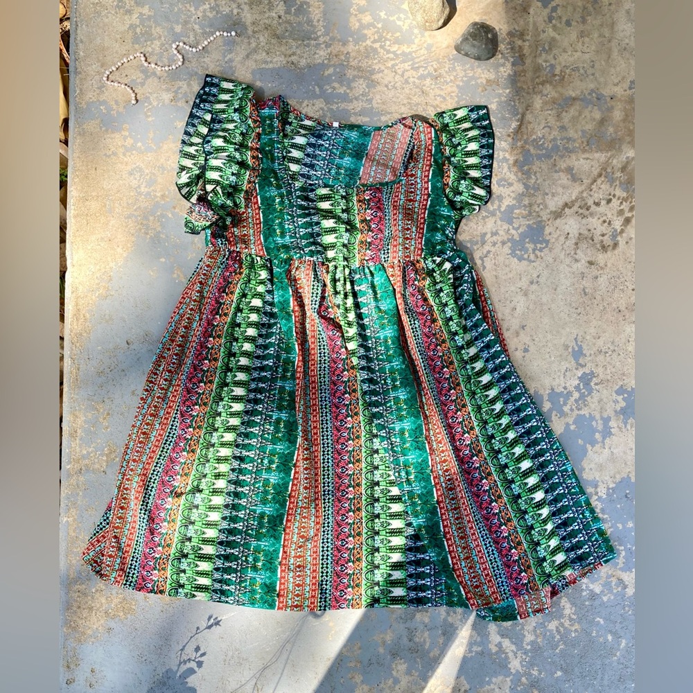 Women's Plus Size Boho Square Neck Dress